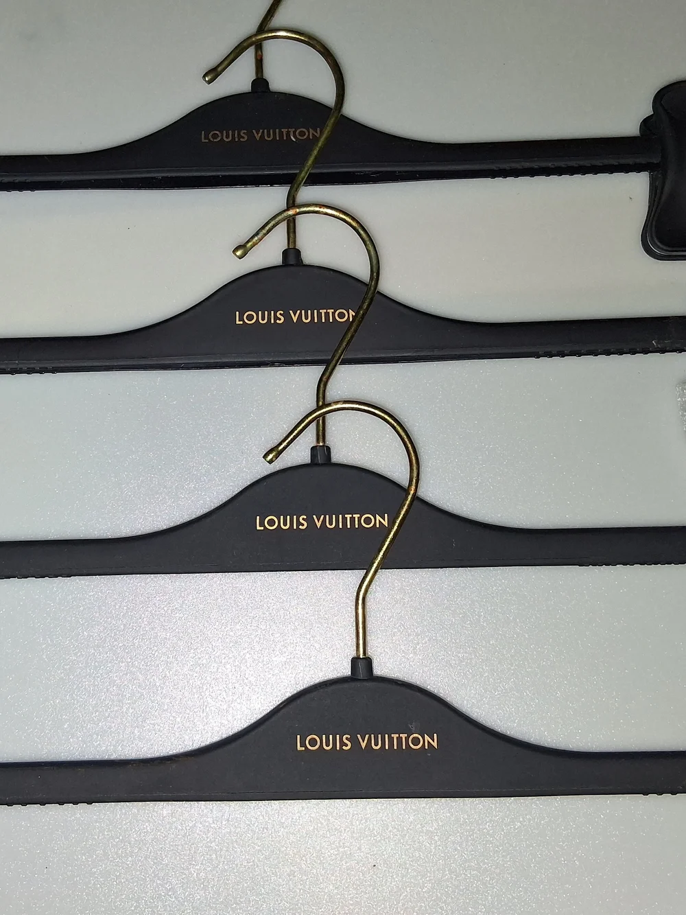Louis Vuitton Matt Black & Gold Branded  Hanger - LOT OF 4